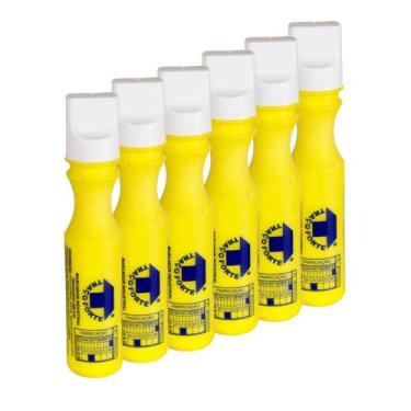 Imagem de Kit 6 Marcador Industrial 2Mm 60Ml Lwb0700  - Traço Forte, Amarelo