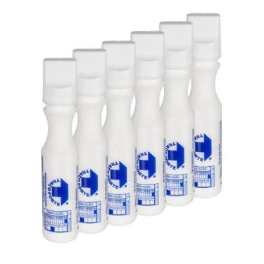 Imagem de Kit 6 Marcador Industrial 2Mm 60Ml Lwb0700  - Traço Forte, Branco