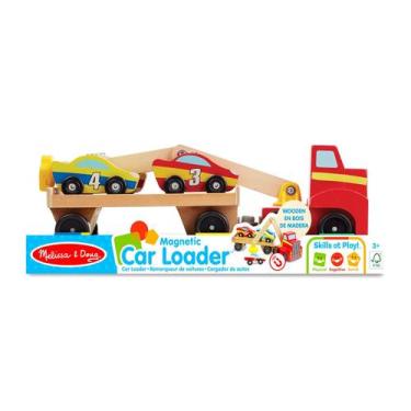 Imagem de Brinquedo Caminhão Cegonha Madeira Magnético Melissa & Doug