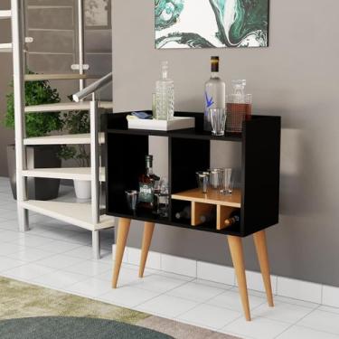 Imagem de Aparador Moderno p/ Salas Adega Porta Vinhos Taças Mini Bar - Lucky St