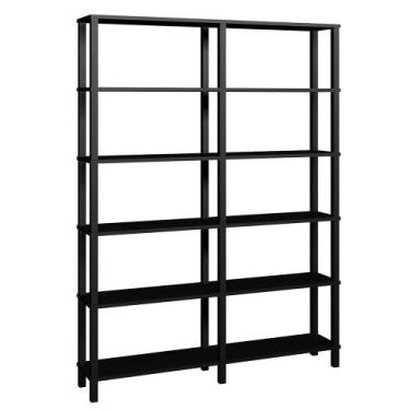 Imagem de Estante 140x26x186 Preto Montantes Pretos - EVOLUKIT