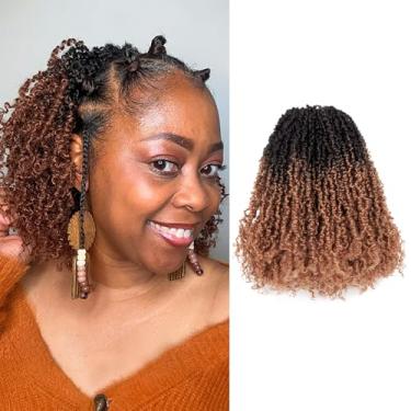 Imagem de ToyoTress Toyotress Yanky Twist Crochet Hair - 8 Polegadas 8 Pacotes (30 Fios/Peças) Ombre Brown Fluffy Spring Mini Twist Short Bob Passion Twist, Tranças De Crochê Pré-Enroladas Trançando Cabelo (8