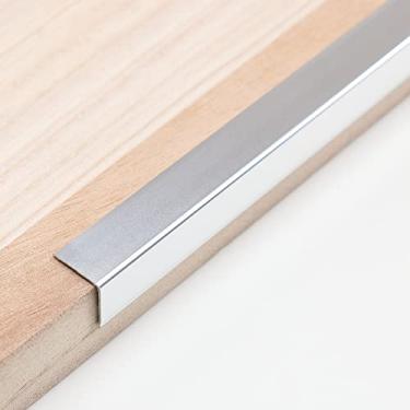 Imagem de Trimold Protetores De Canto De Alumínio Com Moldura Em L, Descascáveis E Colantes, Com Ângulo De 90° Para Proteção E Decoração De Rodapé De Porta De Parede, 35,4 Pol. X 1,6 Pol. (3 Unidades)