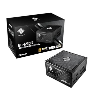 Imagem de ASRock Fonte De Alimentação Steel Legend 650W Atx 3.1 Pcle Icool Full Modular 135 Mm Fdb Fan Sl-650G 80 Plus Gold Cybenetics Platinum Capacitor Japonês 5V Boost