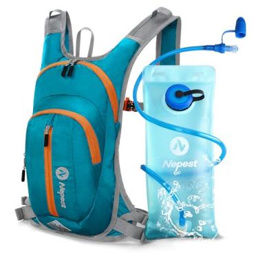 Imagem de Nepest Mochila De Hidratação Com Bexiga De Água De 2L, Mochila Leve Para Caminhadas, Corrida, Ciclismo, Azul-Petróleo