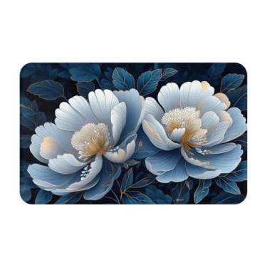 Imagem de PPZCXWP Tapete de banho de flanela - Tapete de banheiro antiderrapante de secagem rápida com estampas elegantes, tapete absorvente ecológico para chuveiro, à beira da piscina (designs vibrantes, 50 x