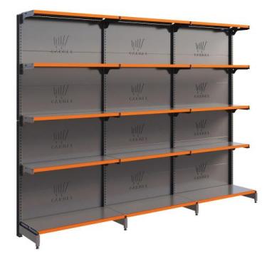 Imagem de Gôndola De Parede 1 Inicial E 2 Continuações Fit 2,02m Para Mercado Ba