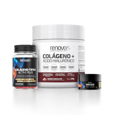 Imagem de Kit Colágeno Hidrolisado Verisol + Colágeno Tipo 2 para Osssos e articulações + Balm massageador Alivio Dores -Renova Be (216 gramas, Chocolate)