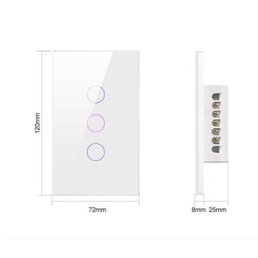 Imagem de Interruptor Smart 3 Canais WiFi Compatível com Alexa, Gemini, Siri e G