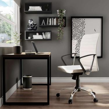 Imagem de Cadeira de Escritório Diretor Giratória Haia Branca