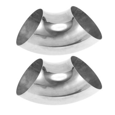 Imagem de Motoforti 2 peças 90 graus mandril curva cotovelo carro modificado tubo de escape tubulação 12.7 cm espessura OD 1,5 mm/16GA 127x280x1,5 mm aço inoxidável 304 tom prata