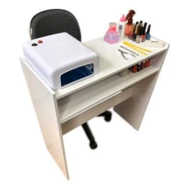 Imagem de Mesa de Canto Pequena Multiuso Para Quarto de Criança (Branco)