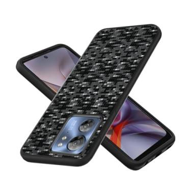 Imagem de Capa compatível com Motorola Edge 40 / Moto Edge 2023 5G capa de telefone TPU silicone macio 3D mudança reflexiva superfície fosca preta