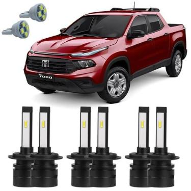 Imagem de Lâmpadas Ultra Led Alto Baixo Milha Fiat Toro + Pingo T10 - Autovex / 