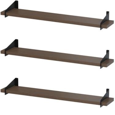 Imagem de 3 Prateleiras Suspensa Estilo Industrial Madeira 60cm FS P - Fassin Sh