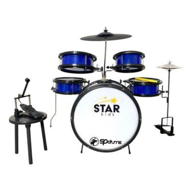 Imagem de Bateria Infantil Profissional Chimbal Star Kids - Azul