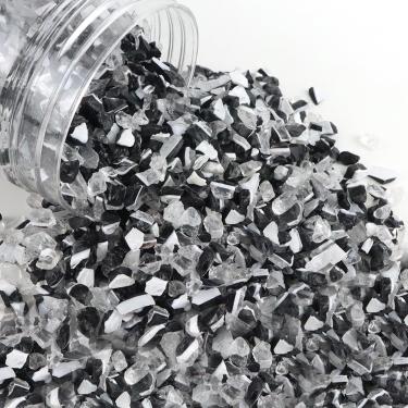 Imagem de LePe Vidro de fogo triturado para artesanato, pedra de cascalho de vidro temperado, vidro quebrado, lascas de pedras preciosas de fogo para artesanato, arte em resina, decoração de jardim de aquário,