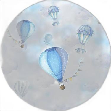 Imagem de Painel Redondo 3D Sublimado Balões Azul Meninos Frd-3089