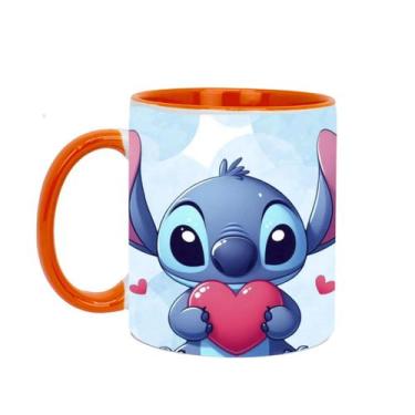 Imagem de Caneca Xícara Porcelana Estampa Alta Qualidade Stitch Te amo 325ML - I