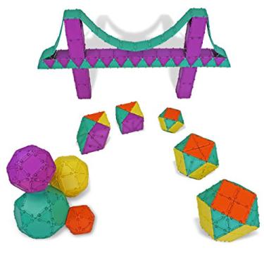 Imagem de Conjunto de montar 3D Geometiles para aprender Matemática, inclui muitas atividades online, tamanho jumbo, 512 peças, feito nos EUA