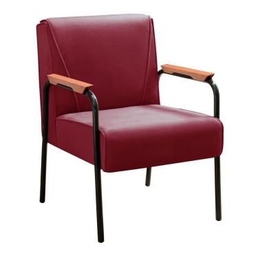 Imagem de Conjunto Com 2 Poltronas E Namoradeira Decorativa Jade Sala De Estar Bordô