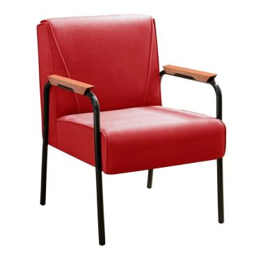 Imagem de Conjunto Com 2 Poltronas E Namoradeira Decorativa Jade Sala De Estar Vermelho