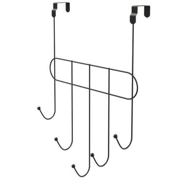 Imagem de Cabide Multiuso De Porta 5 Ganchos - Stolf Preto