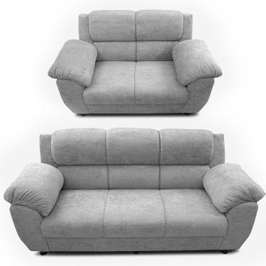 Imagem de Sofá De 3 E 2 Lugares Cama Inbox Paris Com 202cm E 152cm Cinza Claro