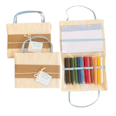 Imagem de Estojo de Giz de Cera com Bloco (Azul Claro)