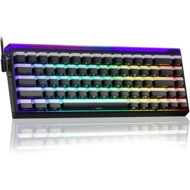 Imagem de HERO 68 HE 60% teclado para jogos com fio, teclado magnético de efeito Hall com acionamento ajustável, modo de disparo rápido, taxa de pesquisa de 8K Hz, latência de 0,125 ms, teclas PBT（Preto）