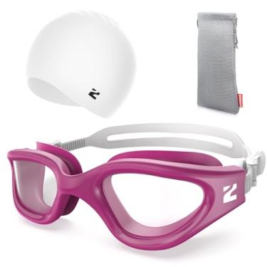 Imagem de ZIONOR Óculos de natação G1 Lite com touca de natação, confortável, anti-embaciamento, conjunto de óculos de natação para adultos, homens e mulheres