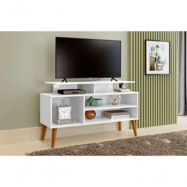 Imagem de Rack Lion Sala Estar Estante Com Nichos E Prateleiras Cor:branco