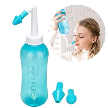Imagem de Enxaguante sinusal de 500 ml e irrigação nasal, cuidado com o nariz perfeito para limpar os seios nasais, alergias e resfriados gerais para adultos e crianças, sem BPA, frasco de lavagem nasal calmante (verde)