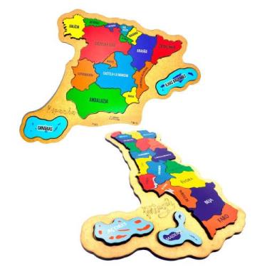 Imagem de Kit Quebra-cabeça Mapas Espanha e Portugal - Drackma
