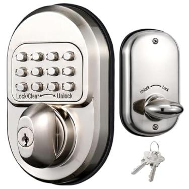 Imagem de Fechadura de porta com teclado de entrada sem chave, fechadura Sabbath, liga de zinco, grau comercial, 100% mecânica, bloqueio Shabbo, sem risco de baixa potência, compatível com chaves SC1 e KW1 -