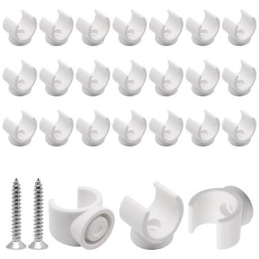 Imagem de SWZHAI Grampo de tubo Pex de 3/4 polegadas para tubos de água e mangueiras de tubulação de PVC, clipes adequados para tubos OD de 16 mm, 24 peças de plástico U-Hook Pex suportes de tubulação de água