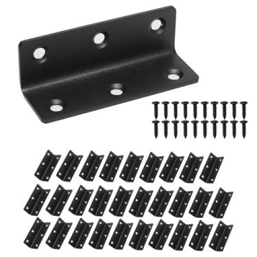 Imagem de Redunest Suporte Em L, Suporte De Canto Para Serviços Pesados, Pacote Com 30 Unidades, Suporte De Prateleira De Metal De 3,2 Pol., Suporte De Ângulo Para Prateleiras, Suportes De Metal Preto Para Made
