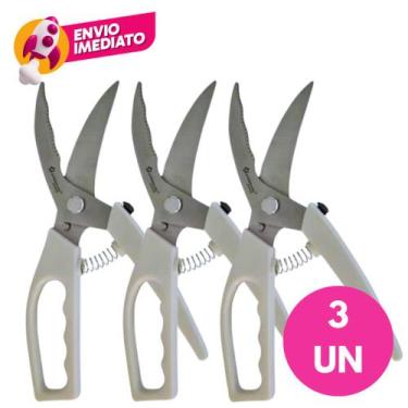 Imagem de Tesoura Trinchante Inox Multifunções Desossa Frango Corta Aves Peixe C