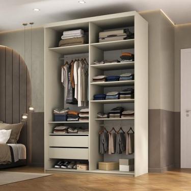 Imagem de Closet Solteiro 100% Mdf 139,5cm 2 Gavetas Moutier - RR Móveis