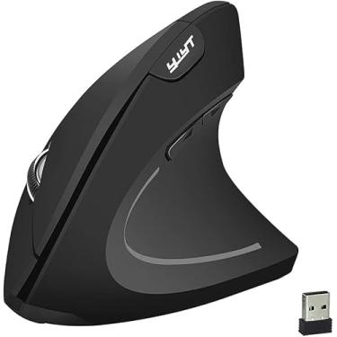 Imagem de Mouse vertical sem fio Mouse vertical ergonômico Mouse óptico 3 níveis de DPI ajustáveis/Plug and Play Preto