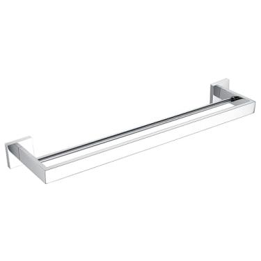 Imagem de Conjunto de banheiro de aço inoxidável cromado - Suporte de papel higiênico de parede, toalheiro, barras de toalha duplas 40