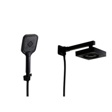 Imagem de Ducha AutoLimpante Black em ABS com Ducha Manual com Trava - AMG Metai