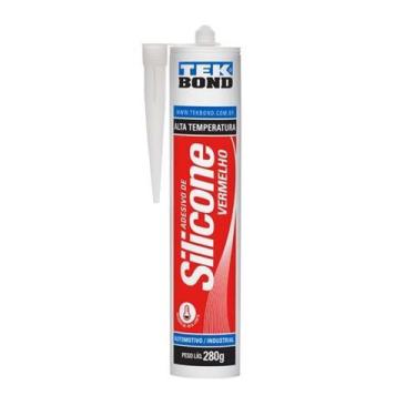 Imagem de Silicone Alta Temperatura Vermelho 280g Adesivo Selante Tixotrópico In