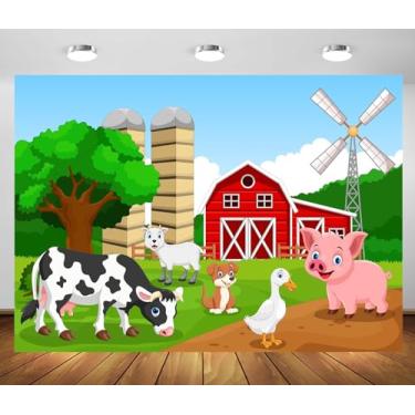 Imagem de Loccor 1,5 x 0,9 m de tecido, tema de fazenda, cenário de celeiro, imagem de fundo para crianças, caubói, vaqueira, criança, fotografia ao ar livre, sessão de fotos, festa, celeiro, primeiro