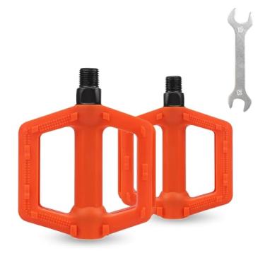 Imagem de Pedal de bicicleta 1,27 cm para crianças par de pedais de plástico de bicicleta (laranja)