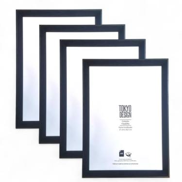 Imagem de Kit 4 Moldura A4 Porta Certificado Diploma Acetato 21x29,7cm - Mkt Mul