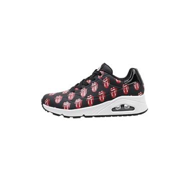 Imagem de Skechers Tênis feminino X Uno Rolling Stones preto/vermelho cano baixo, Preto, 41