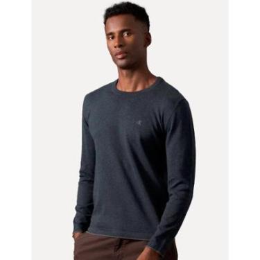Imagem de Suéter Calvin Klein Jeans Masculino Tricot Gola Careca com Logo Azul Marinho-Masculino