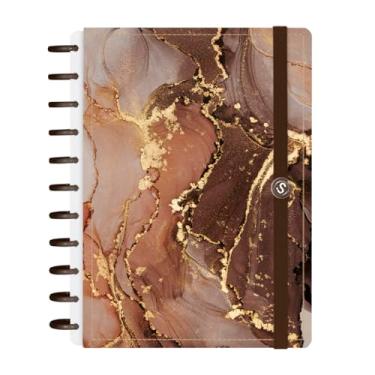 Imagem de Caderno de Disco Iscool Inteligente G+ Mármore Marrom
