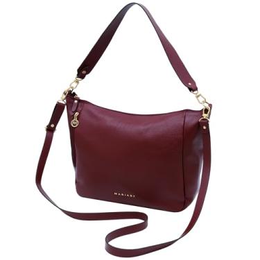 Imagem de Bolsa Tote Transversal Feminina de Couro Bovino Legítimo Mariart Lagos (Rubi)